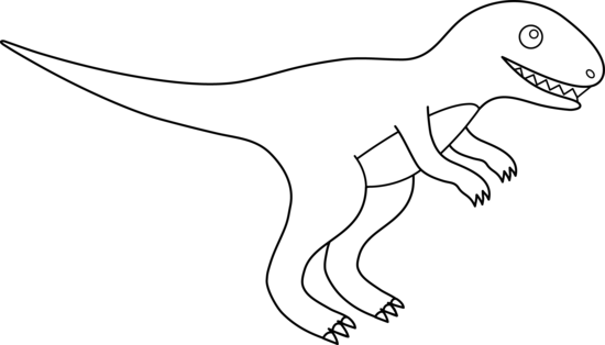 Drawn Tyrannosaurus Rex Outline - Outline Of At Rex (550x314), Png Download