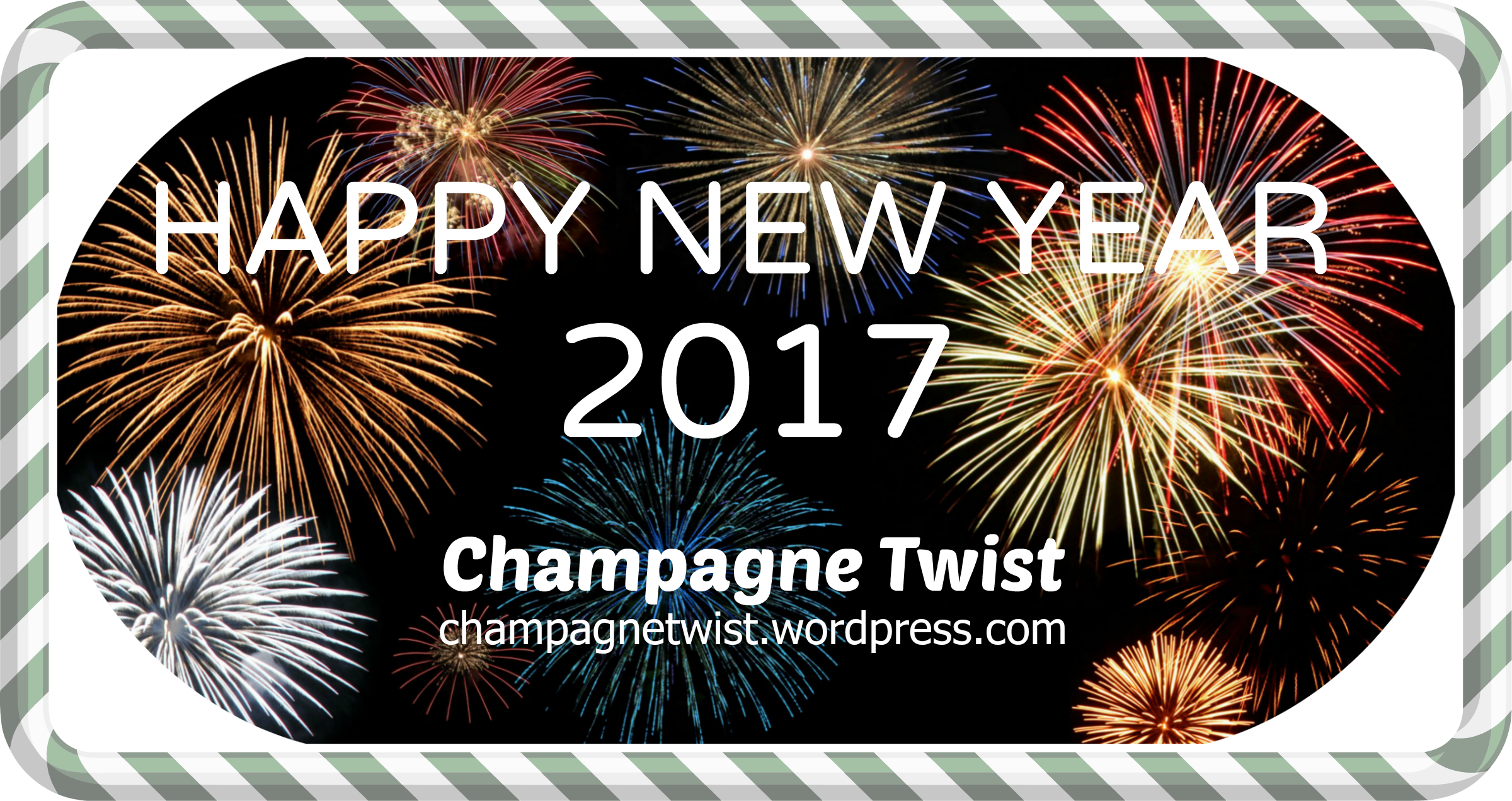 Happy New Year, Love From Champagne Twist - New Year (2400x1272), Png Download