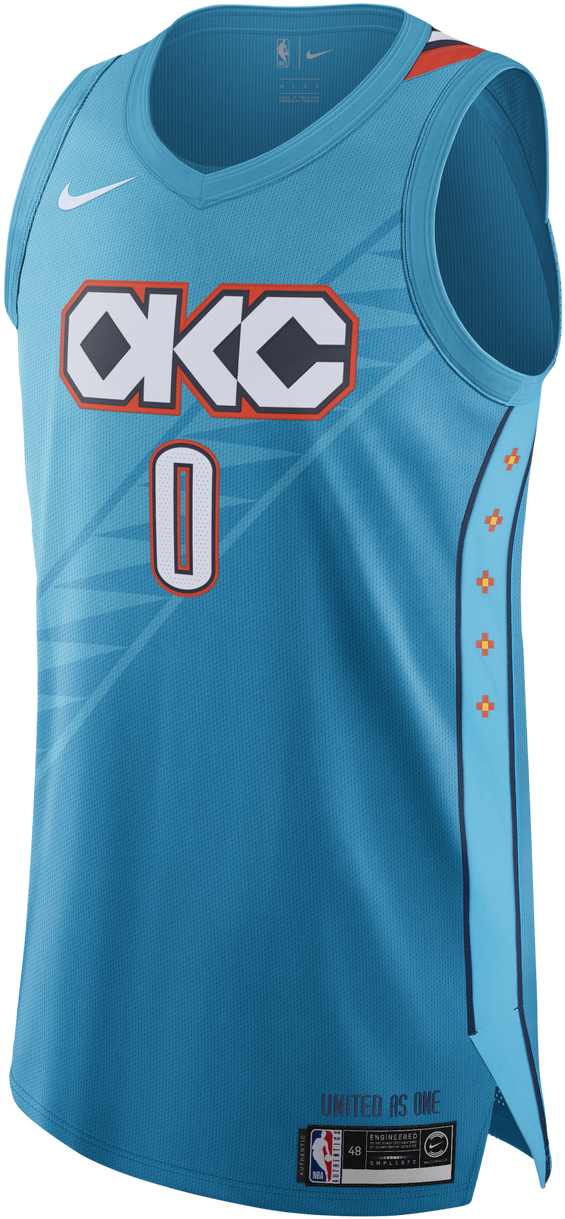 Oklahoma City Thunder City Edition Nike Authentic Westbrook - Oklahoma City Thunder (1280x1280), Png Download
