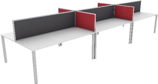 Strata 6 Person Desk Mount Red Screens - Brisbane (600x600), Png Download