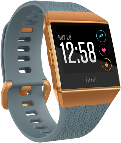 Fitness Smarts - Fitbit Ionic Slate Blue/burnt Orange (800x681), Png Download