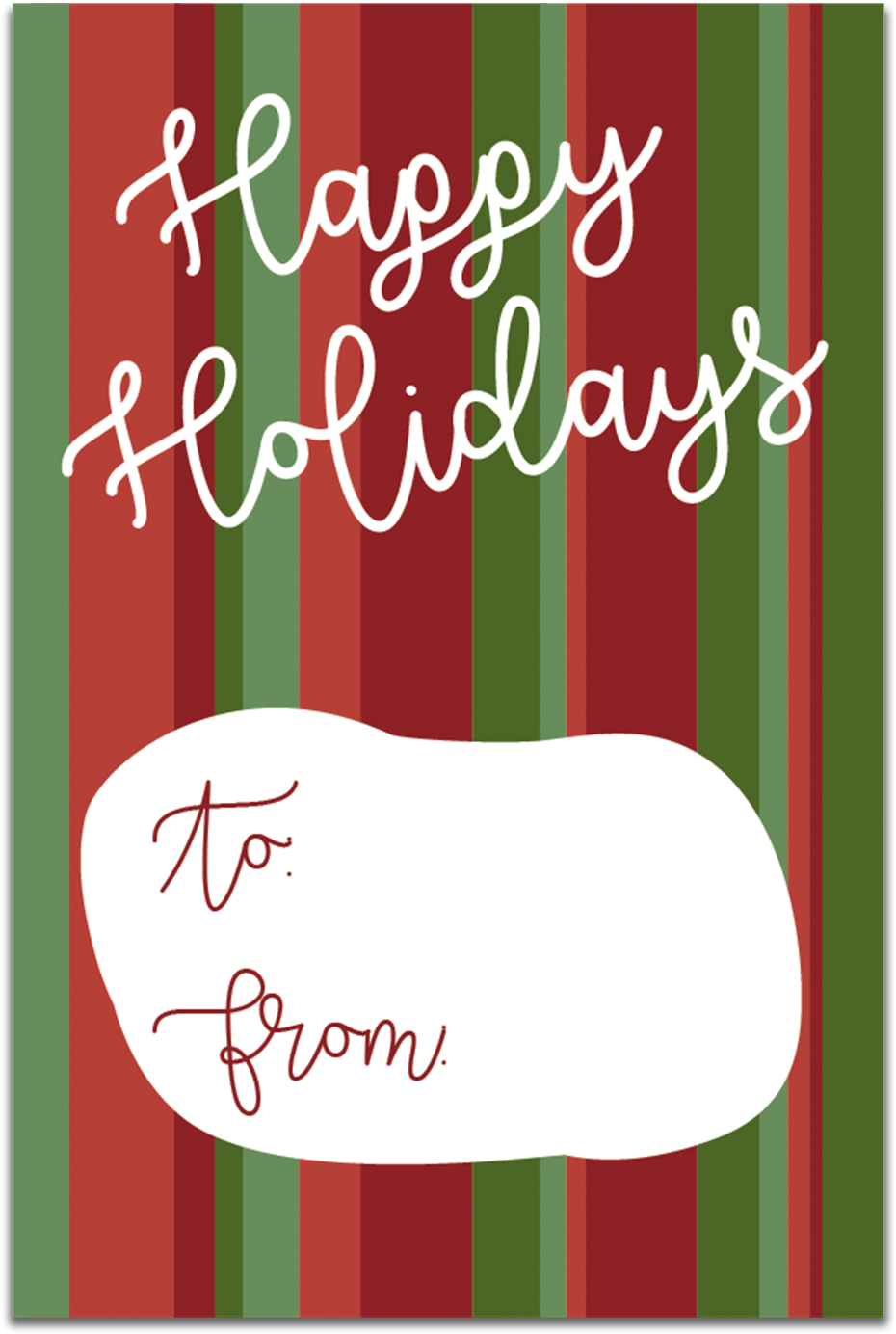 Gt017 Happy Holidays Gift Tags - Gift (1059x1562), Png Download