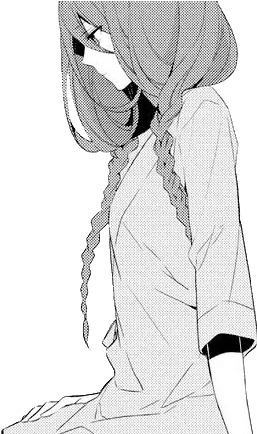 #tyan #chan #manga #art #anime #dark #white #аниме - Sad Anime Black & White (500x433), Png Download