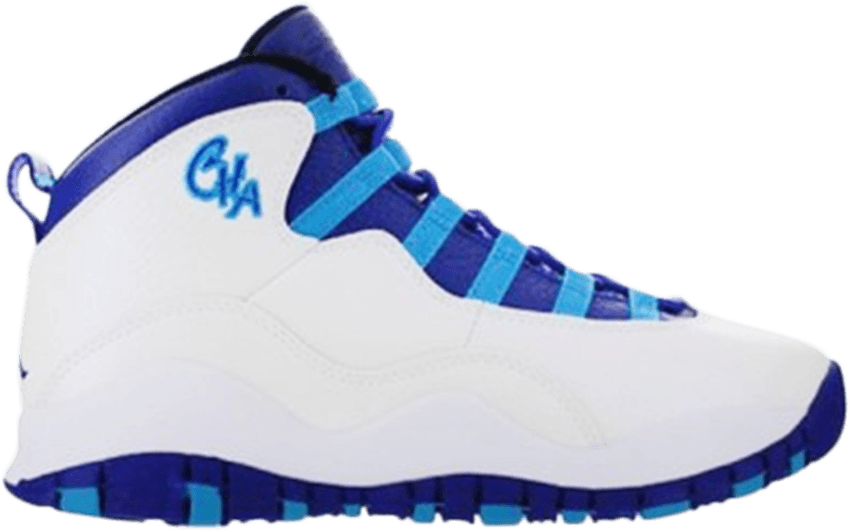 Air Jordan 10 Retro Bt 'charlotte Hornets' - Sneakers (850x532), Png Download