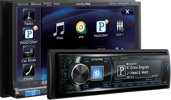 Car Stereos - Alpine Ide-178bt Digital Media Receiver (580x340), Png Download