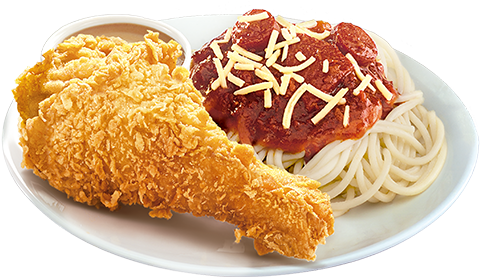 1pc Chicken With Spaghetti - Spaghetti With Chicken Jollibee (500x500), Png Download