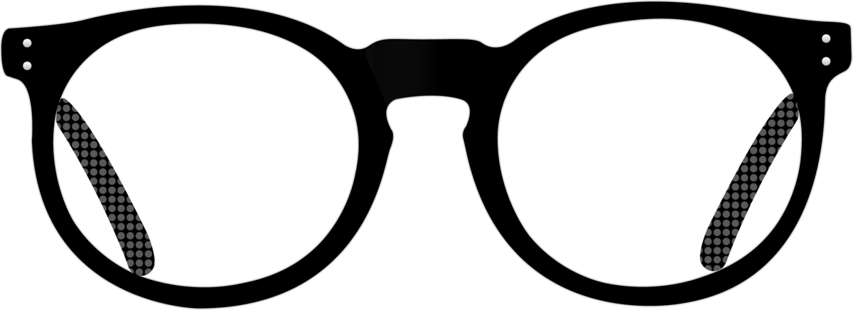 Black / Hearts - Glasses (690x251), Png Download