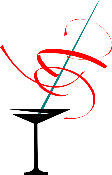 Red Clipart Cocktail Glass (384x596), Png Download