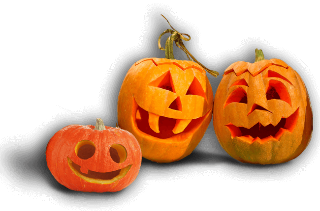 Group Of Hand Carved Pumpkins - Carved Pumpkin Png Transparent (650x430), Png Download