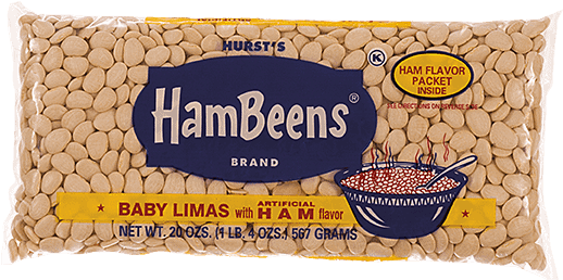Baby Limas With Ham Flavor - Hursts Hambeens Pinto Beans, With Artificial Ham Flavor (600x320), Png Download