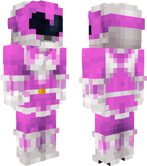 Pink Ranger - Minecraft Skin Power Rangers Mighty Morphin Pink (608x619), Png Download