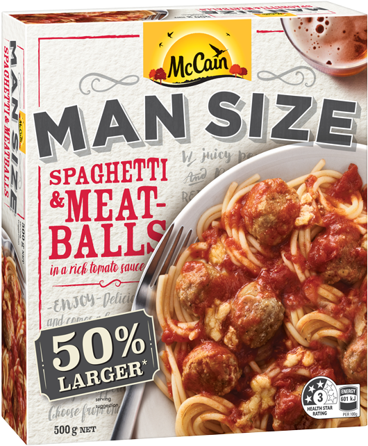 Man Size Spaghetti And Meatballs (720x720), Png Download