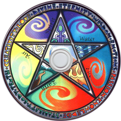 Witchcraft And Wicca Books Collection - Pentacle Elements Round Coaster (400x400), Png Download