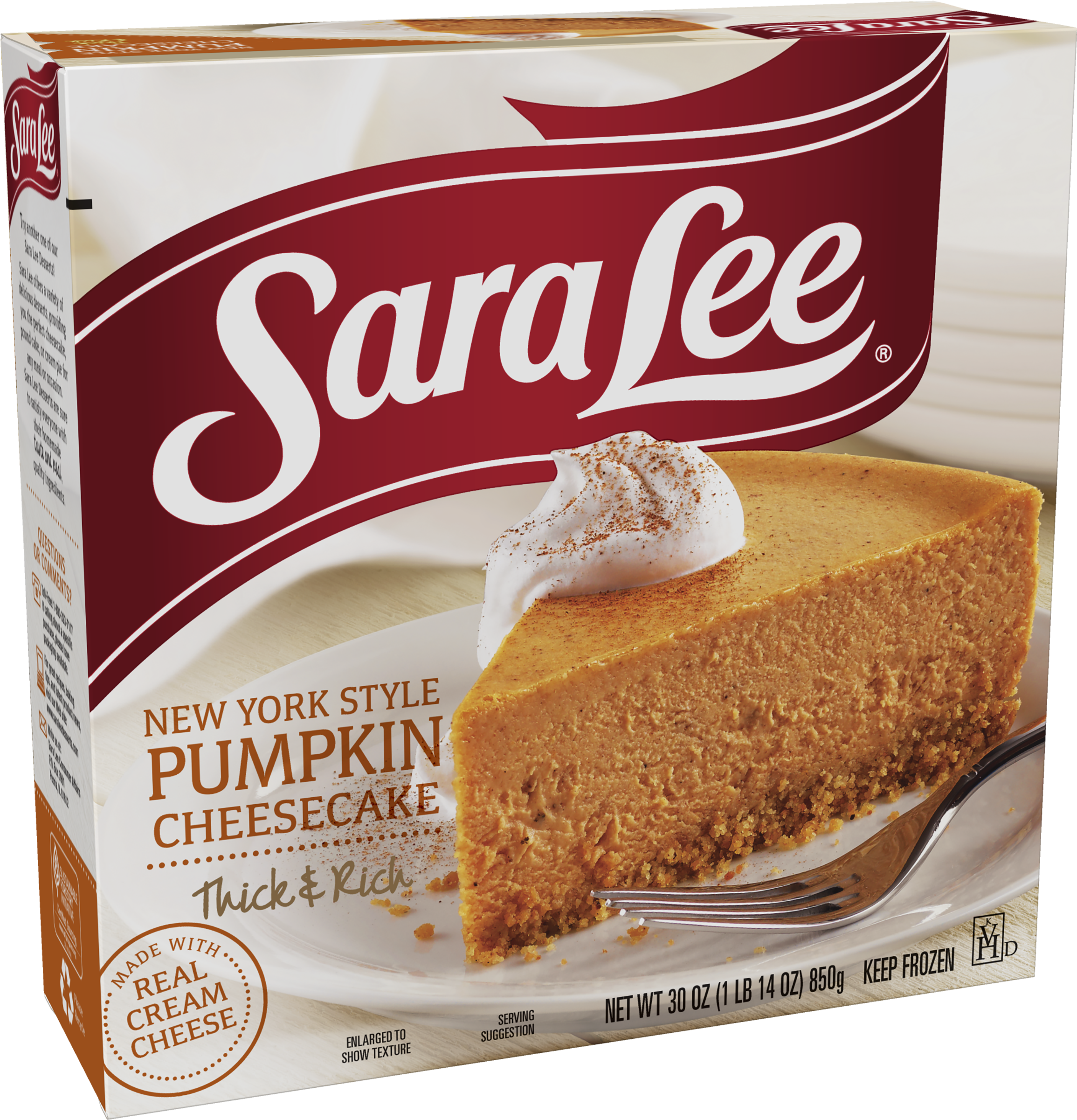 Sara Lee® New York Style Cheesecake, Pumpkin, 30 Oz - Sara Lee Strawberry Cheesecake (2400x2400), Png Download