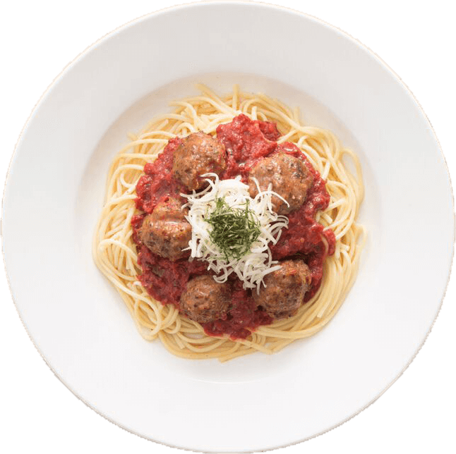 Spaghetti & Meatballs - Capellini (646x644), Png Download