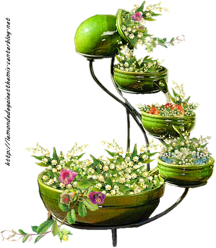Garden Smart Solar 23931r01 Bamboo Ceramic Solar Cascade (436x500), Png Download