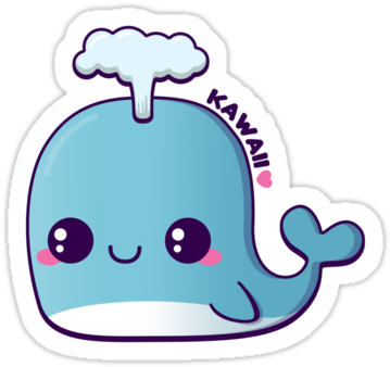High Quality Kawaii Killer Inspired Stickers By Independent - Reto Ballena Azul Memes (375x360), Png Download