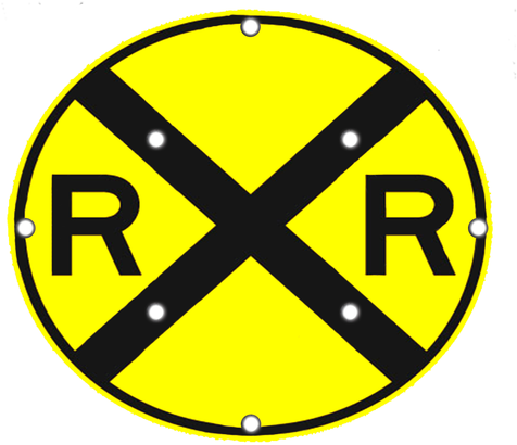 Flashing Led W10-1 Railroad Advance Warning Sign - Clip Art Road Sign (500x500), Png Download