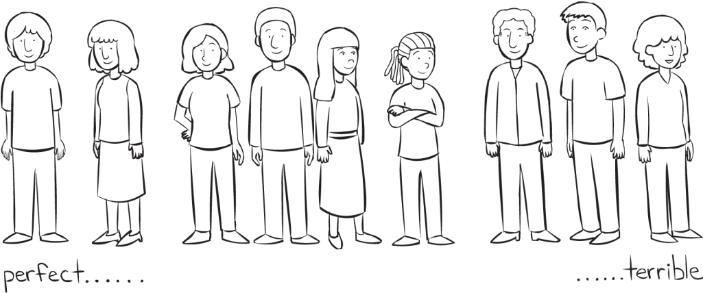 Back Group Of People Standing In Straight Line Facing - Line Art (1024x768), Png Download