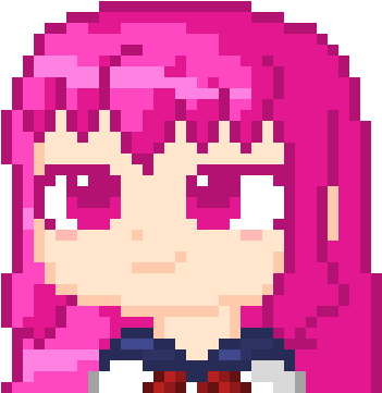 Mai Waifu - Pixel Art (410x380), Png Download
