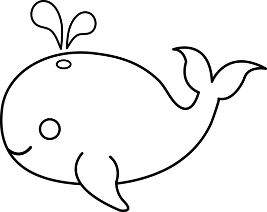 Cute Whale Drawing Cute Whale Drawing Management Science - Animals Easy To Draw Outline (528x419), Png Download