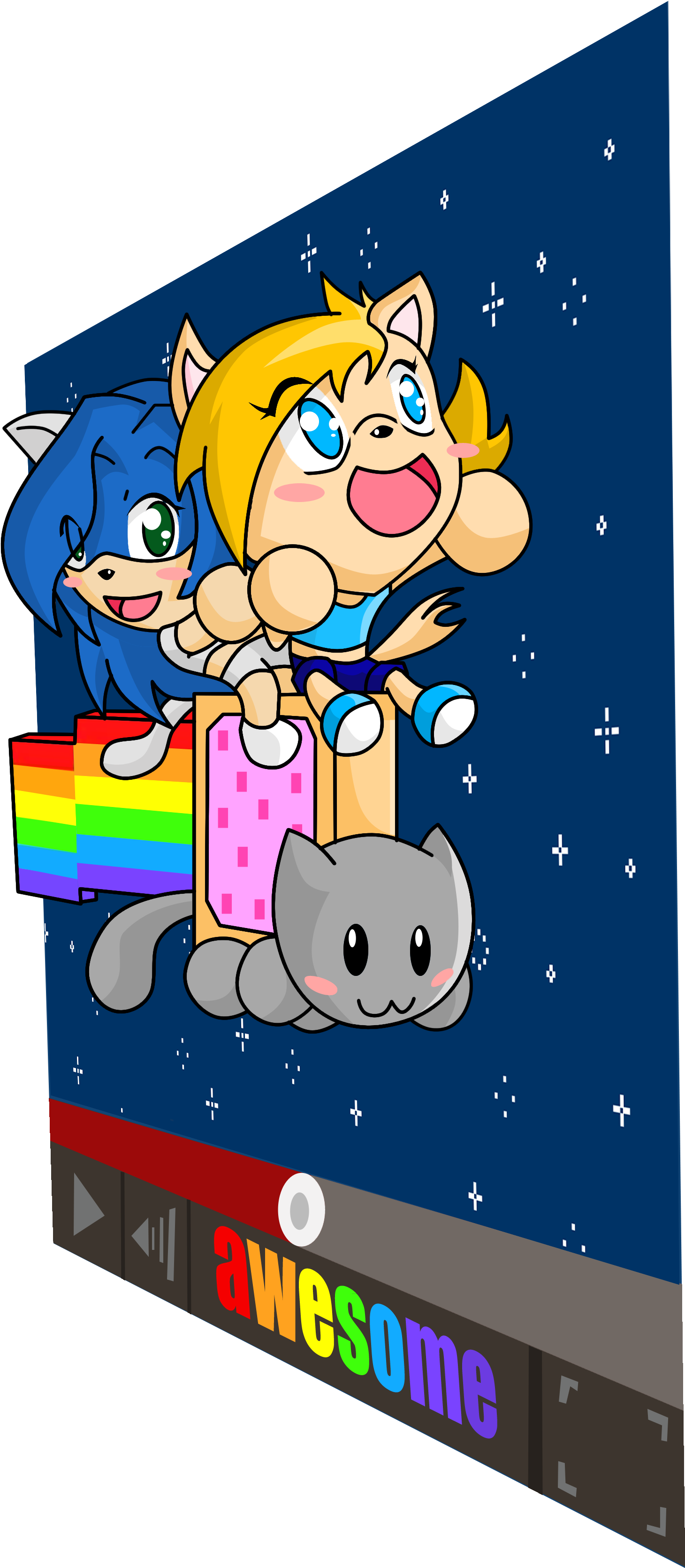 Cat Cartoon - Nyan Cat (2736x3648), Png Download