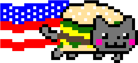 Nyan Cat - American Nyan Cat Pixel Art (490x460), Png Download