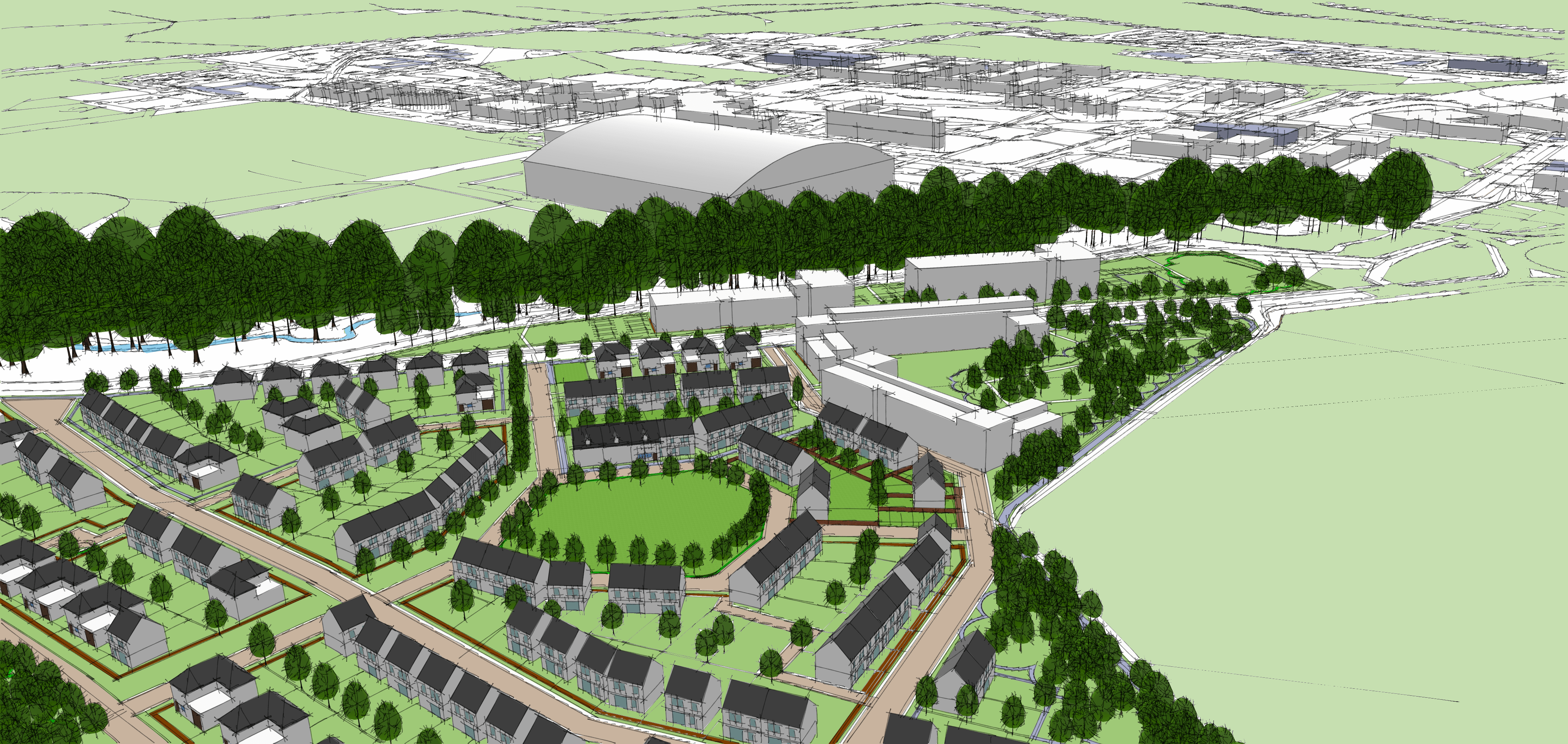 View 3 Village To Hw2 - Riccarton, Edinburgh (4000x1898), Png Download