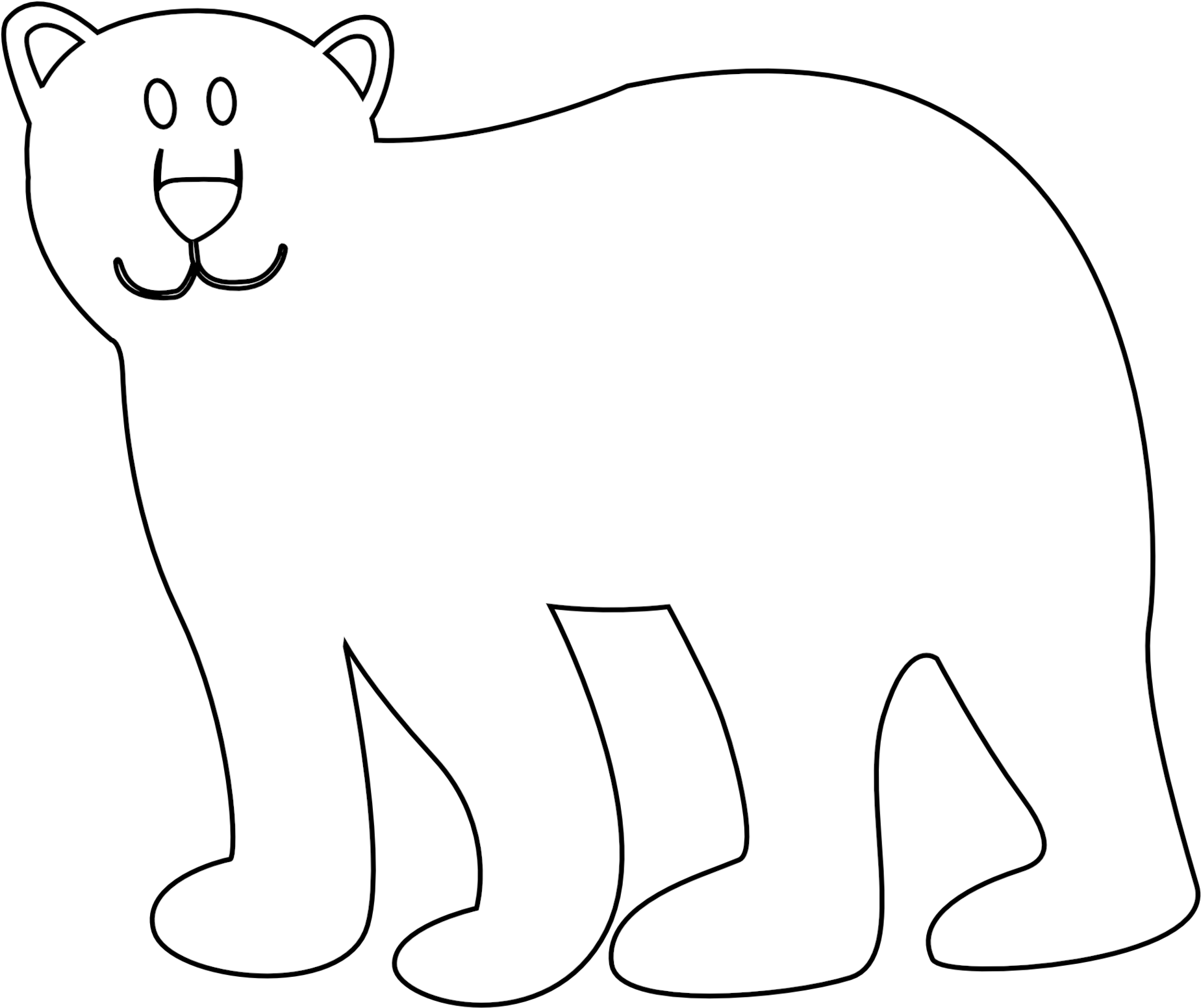 Polar Bear Black And White Clipart Collection - Bear (1880x1880), Png Download