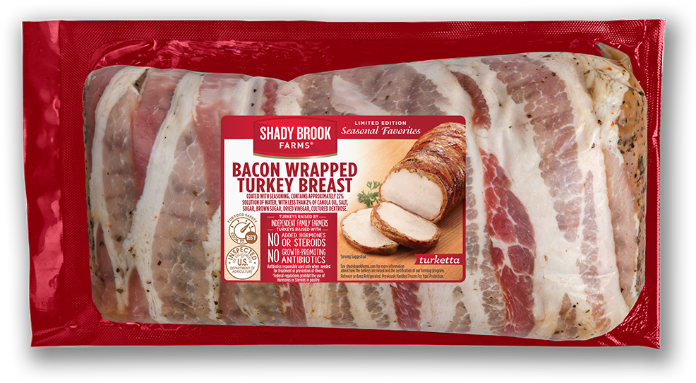 Bacon Wrapped Turkey Breast Turketta Shady Brook Farms - Roasting (1024x1024), Png Download