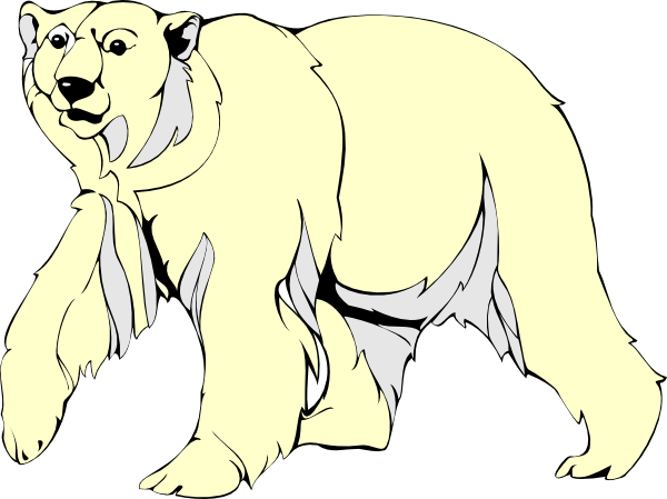 Polar Bear Clipart Free The Cliparts - Polar Bear Walking Animation (600x449), Png Download