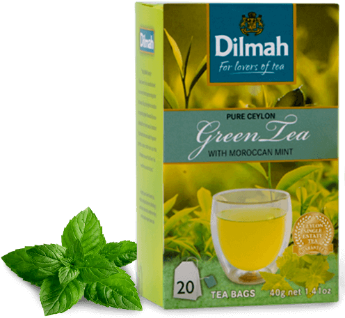 Pure Ceylon Green Tea With Moroccan Mint - Dilmah Green Tea Moroccan Mint (811x524), Png Download