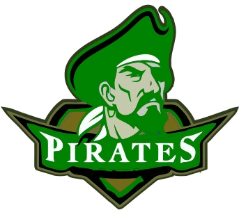 Pirates Logo Png - Green Pirates Logo (432x376), Png Download
