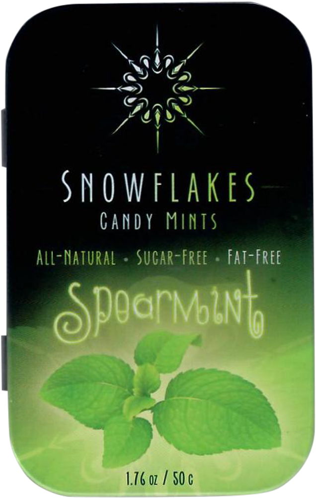 Snowflakes Xylitol Candy Tin - 5 Pack Of Snowflakes Candy Mints Sugar Free Spearmint (1100x1100), Png Download