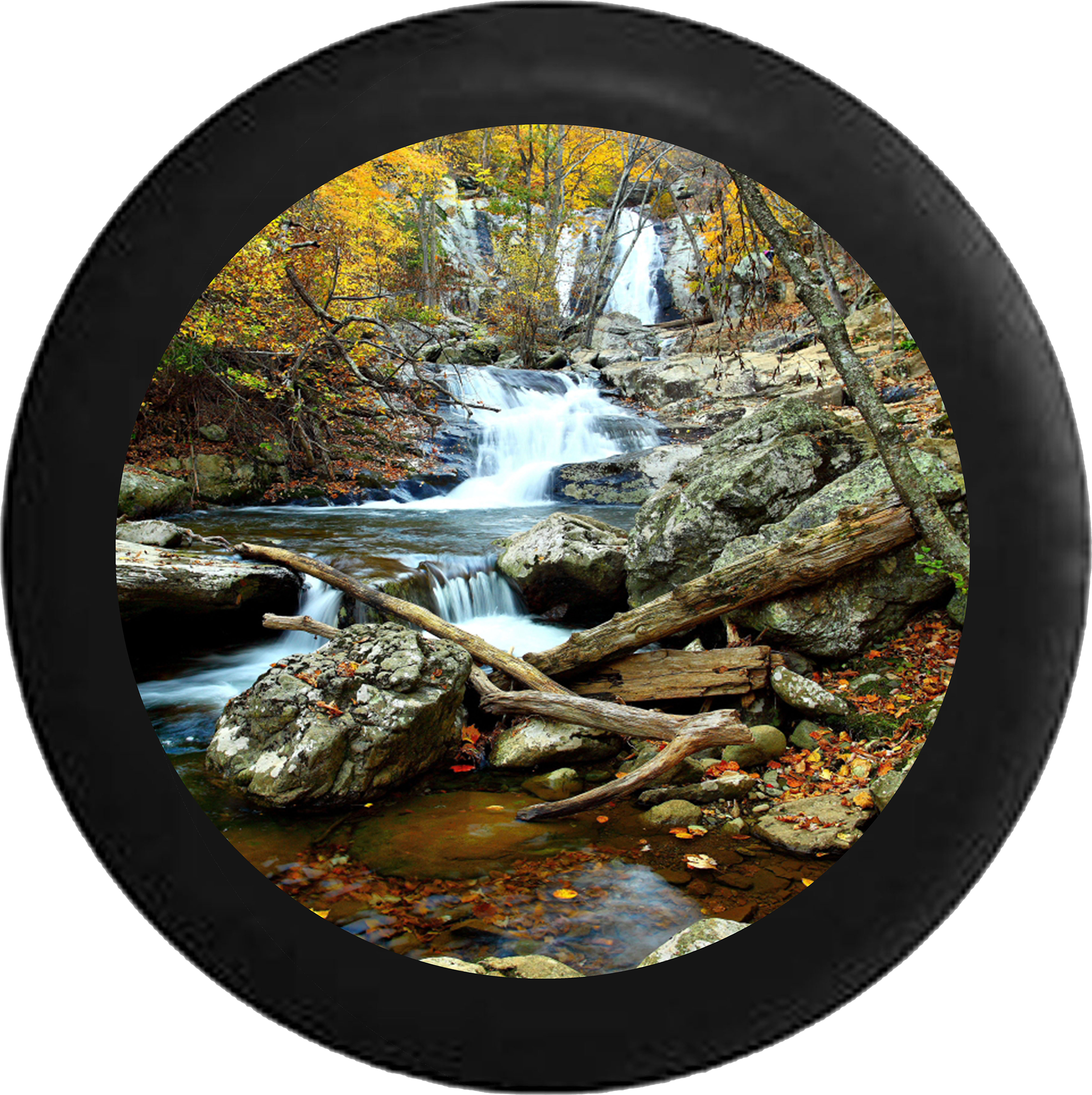 River Running Water Through Wooded Hills Jeep Camper - Tirecoverpro Full Color River Running Water Through (2200x2206), Png Download