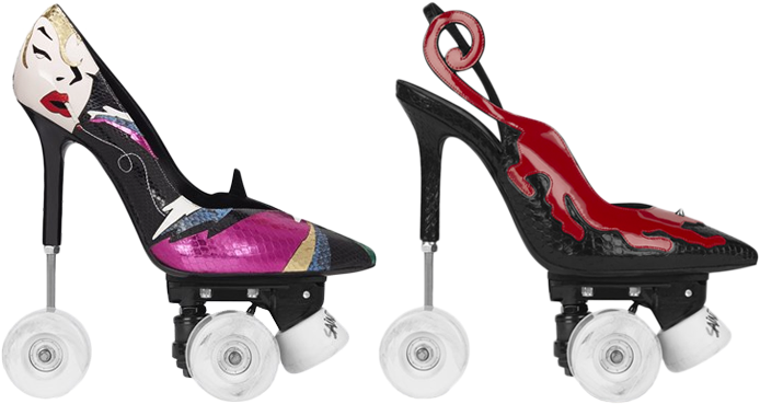 Saint Laurent - Ysl Roller Skate Heels (700x390), Png Download