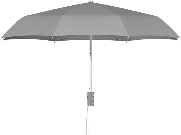 Compact Frame Gray Umbrella Side View - Side View Of Umbrella (600x553), Png Download