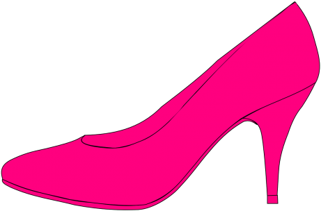 High - Pink Shoe Cartoon (500x365), Png Download