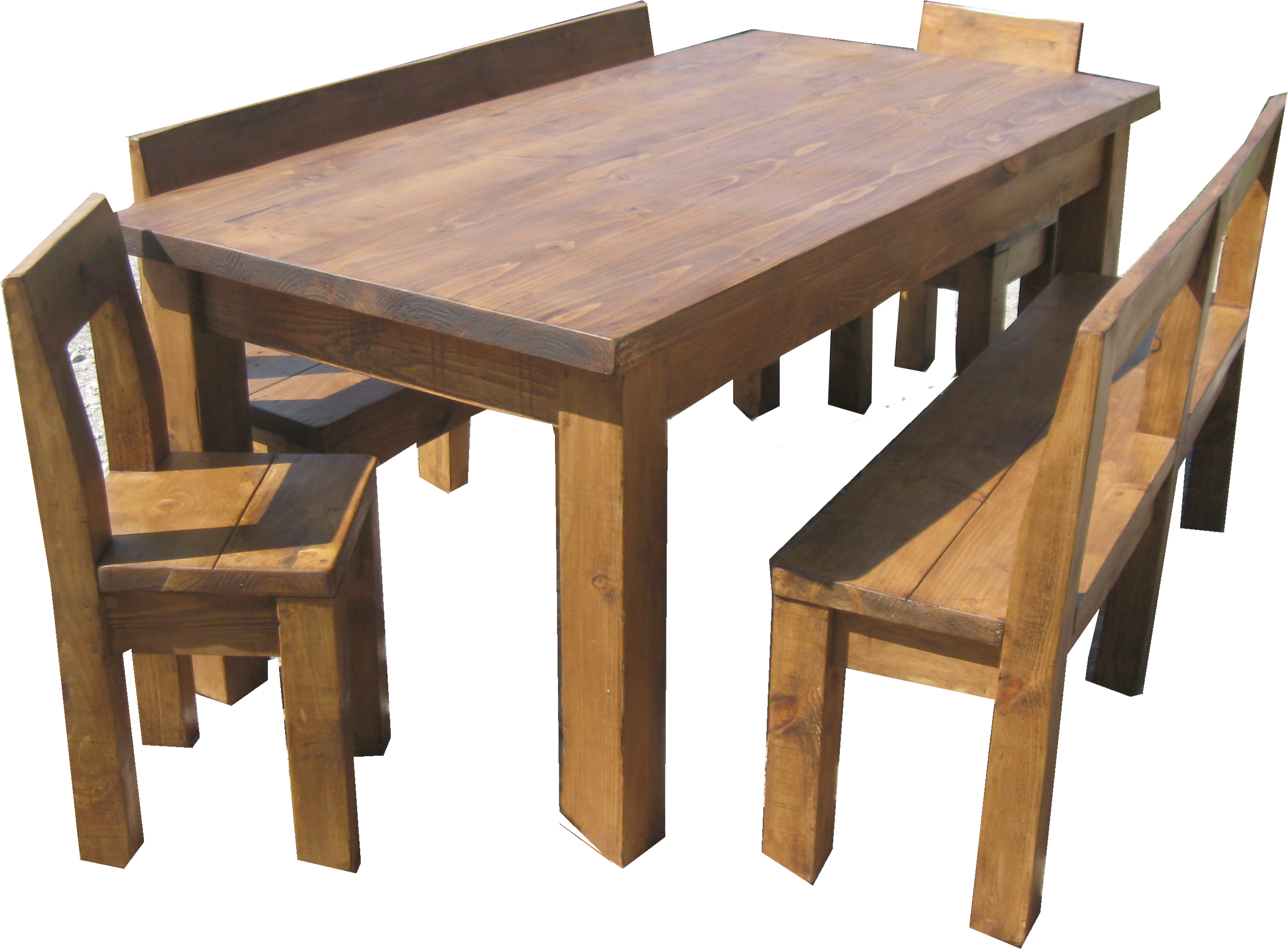Farmhouse Straight Leg Table Set Larger Image - Kitchen & Dining Room Table (2616x1976), Png Download