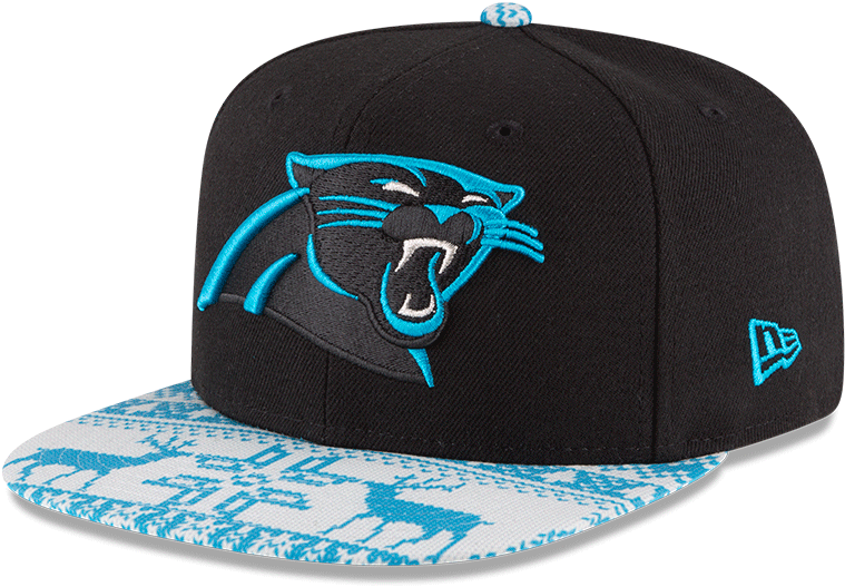 Carolina Panthers New Era Print Play Reindeer 9fifty - Youth Carolina Panthers New Era Black 2017 Sideline (800x800), Png Download