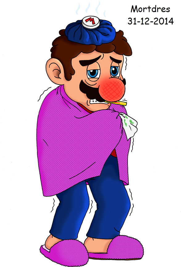 2 Nov - Mario Sneeze (593x899), Png Download