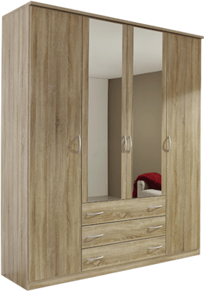 Wardrobe Saxony High Main - Rauch Furniture Kent Hinged Door Combi Wardrobe (700x411), Png Download