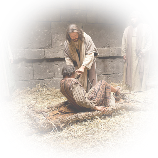Jesus Forgives Sins And Heals A Man Stricken With Palsy - Forgiving Love Pardon Of Jesus (584x584), Png Download