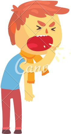 Pin Sick Person Clipart - Niño Con Tos Animado (550x550), Png Download