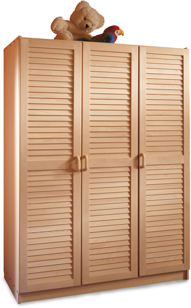Wardrobe Calahan Beech Slatted Doors - Holzschrank Mit Lamellentüren Bauen (754x1200), Png Download