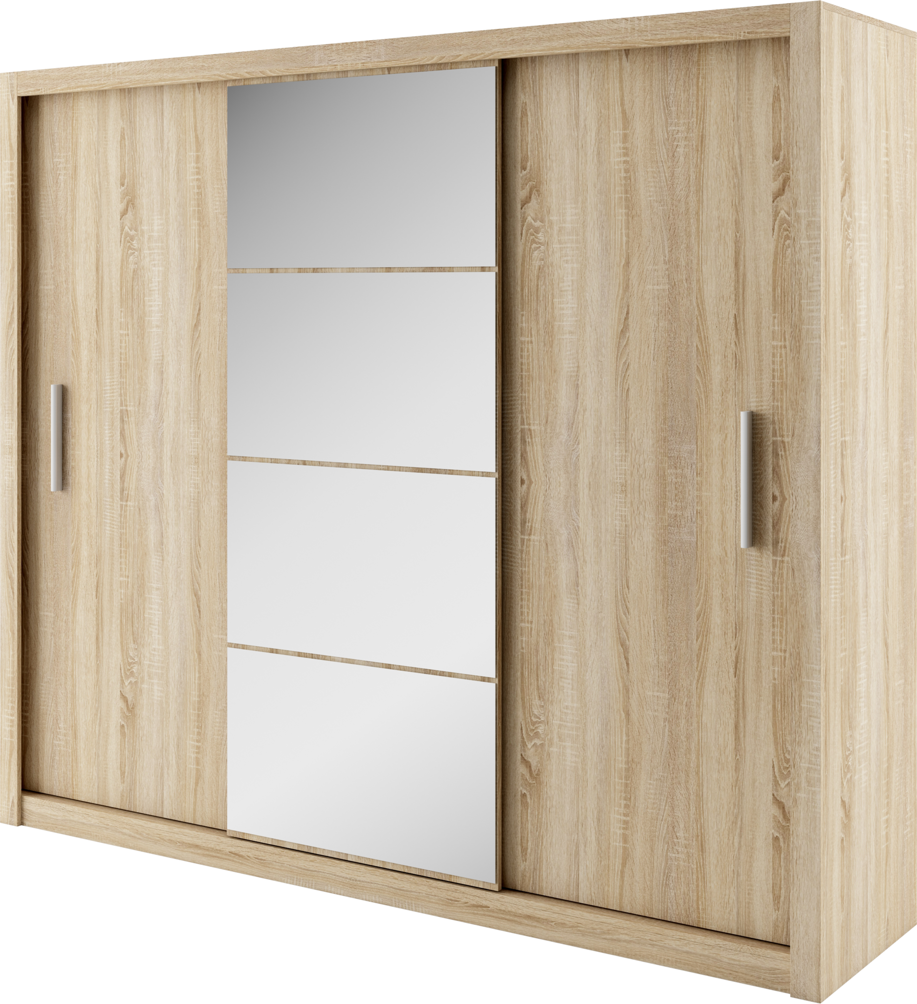 Idea Id-01 Sliding Door Wardrobe 250cm In Oak Sonoma - 3 Sliding Door Wardrobe (1871x2048), Png Download