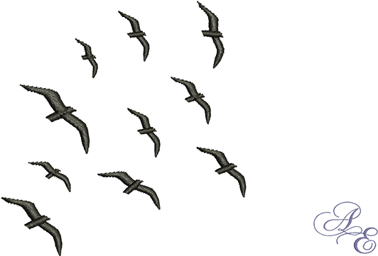 A Small Flock Of Birds In Silhouette - Flock Of Birds Transparent (722x361), Png Download