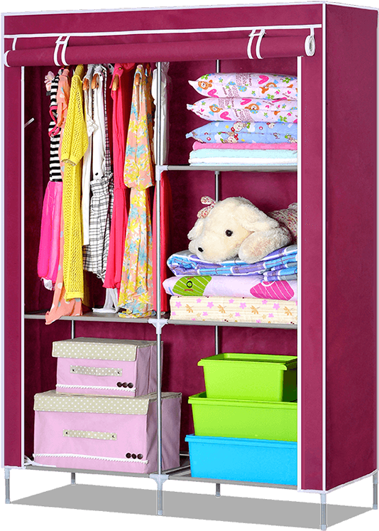 Living Room Folding Modern Design Cloth Wardrobe - Wardrobe Simple Cloth Wardrobe Dust-proof Wardrobe (750x750), Png Download