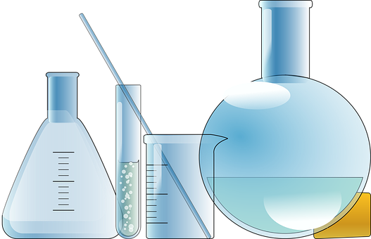 Glass Cups Chemistry Tools Flask Laborator - Alat Laboratorium Png (527x340), Png Download