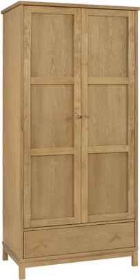 Bentley Thera Oak 2door Wardrobe - Atlanta Oak Double Wardrobe (700x411), Png Download